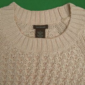 Calvin Klein Rose Pink Cable Knit Sweater Soft